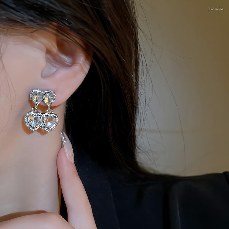Dangle Earrings Shiny Luxury High Quality Double Love Heart Water Drop Zircon Crystal For Women Engagement Party Jewelry Gifts
Dangle Earrings Shiny Luxury High Quality Double Love Heart Water Drop Zircon Crystal For Women Engagement Party Jewelry Gifts