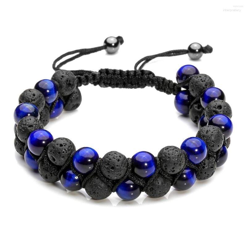 Strand Classic Natural Stone Beads Men Bracelet Double Layer Black Lava Tiger Eye Charm Bangles Men's Jewelry Gift
Strand Classic Natural Stone Beads Men Bracelet Double Layer Black Lava Tiger Eye Charm Bangles Men's Jewelry Gift
