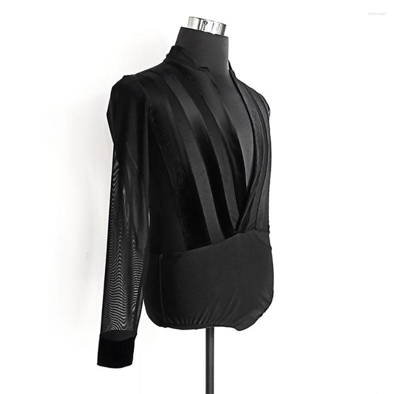 Stage Wear Men Mesh Latin Dance Bodysuit V Neck Male Practice Clothes Stripe Tops Ballroom Waltz Modern Performance Dancewear DL945, 001
Stage Wear Men Mesh Latin Dance Bodysuit V Neck Male Practice Clothes Stripe Tops Ballroom Waltz Modern Performance Dancewear DL945, 001