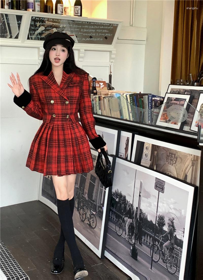 Casual Dresses GkyocQ Autumn Women Mini Suit Plaid Vintage Dress French V Neck Slim Waist Vestidos Robe Sexy Girls Clothing, Red
Casual Dresses GkyocQ Autumn Women Mini Suit Plaid Vintage Dress French V Neck Slim Waist Vestidos Robe Sexy Girls Clothing, Red