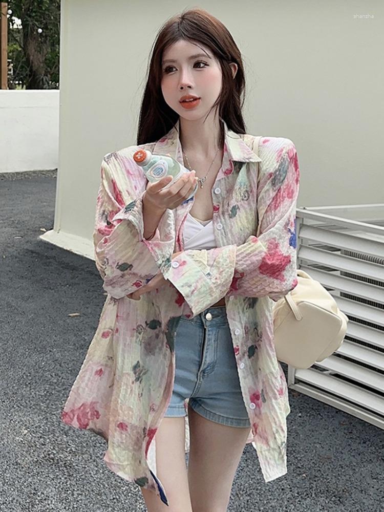 Women's Blouses Korejepo Chiffon Floral Shirt Women's Summer Long Sleeved Sun Protection Cardigan Loose Fitting Casual Fashion Thin Tops
Women's Blouses Korejepo Chiffon Floral Shirt Women's Summer Long Sleeved Sun Protection Cardigan Loose Fitting Casual Fashion Thin Tops