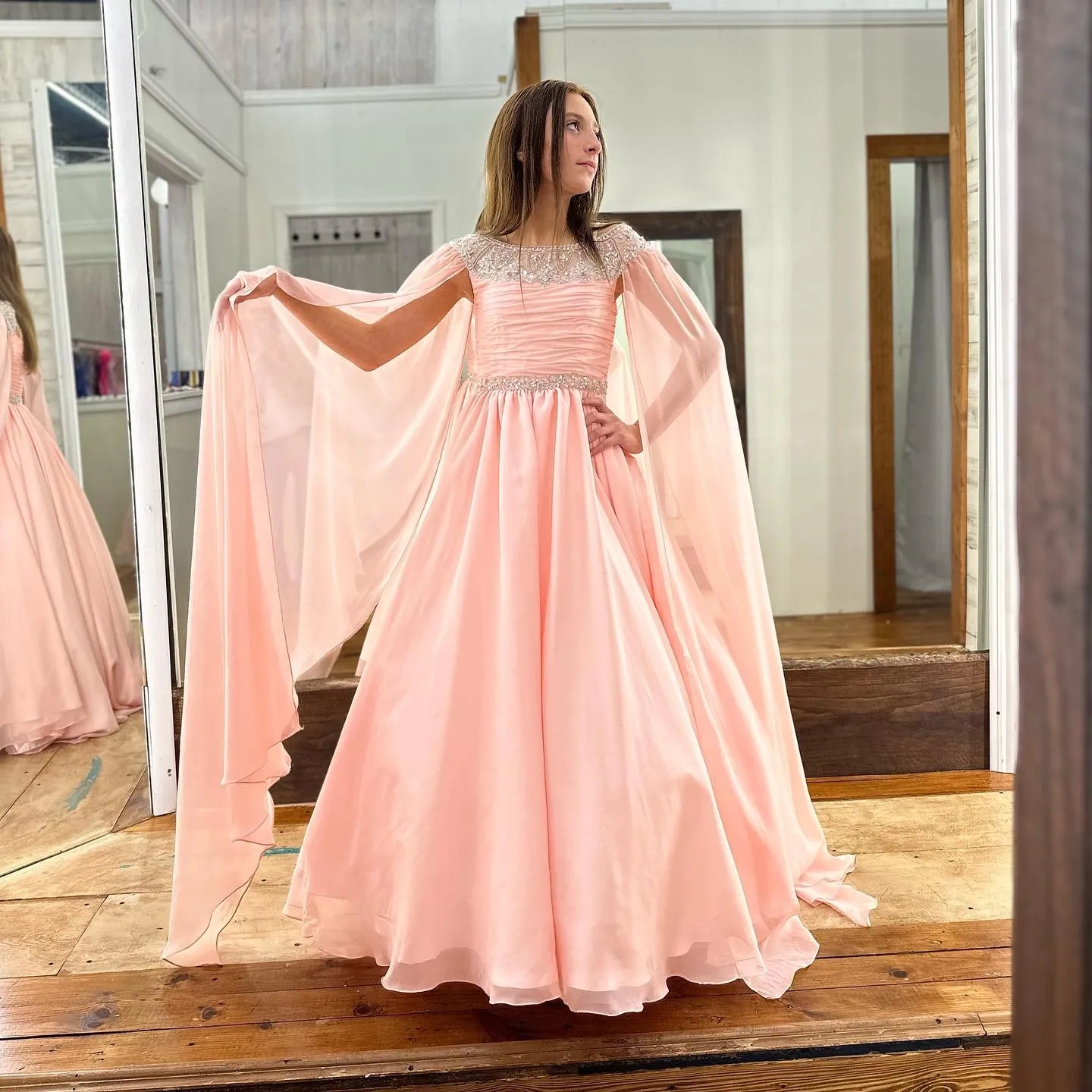 Orange Girl Pageant Dress with Cape Little Ballgown Beading Chiffon Little Kid Birthday Formal Party Gowns Infant Toddler Teens Tiny Young Junior Miss Pink, White
Orange Girl Pageant Dress with Cape Little Ballgown Beading Chiffon Little Kid Birthday Formal Party Gowns Infant Toddler Teens Tiny Young Junior Miss Pink, White