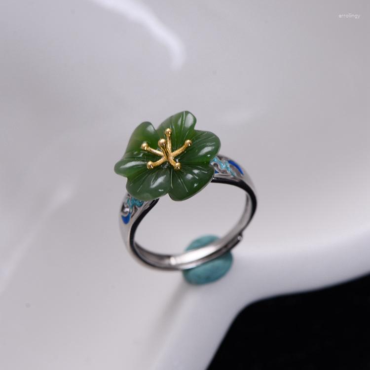 Cluster Rings 925 Sterling Silver Vintage Natural Green Stone Plum Inlaid Cloisonne Women Adjustable
Cluster Rings 925 Sterling Silver Vintage Natural Green Stone Plum Inlaid Cloisonne Women Adjustable