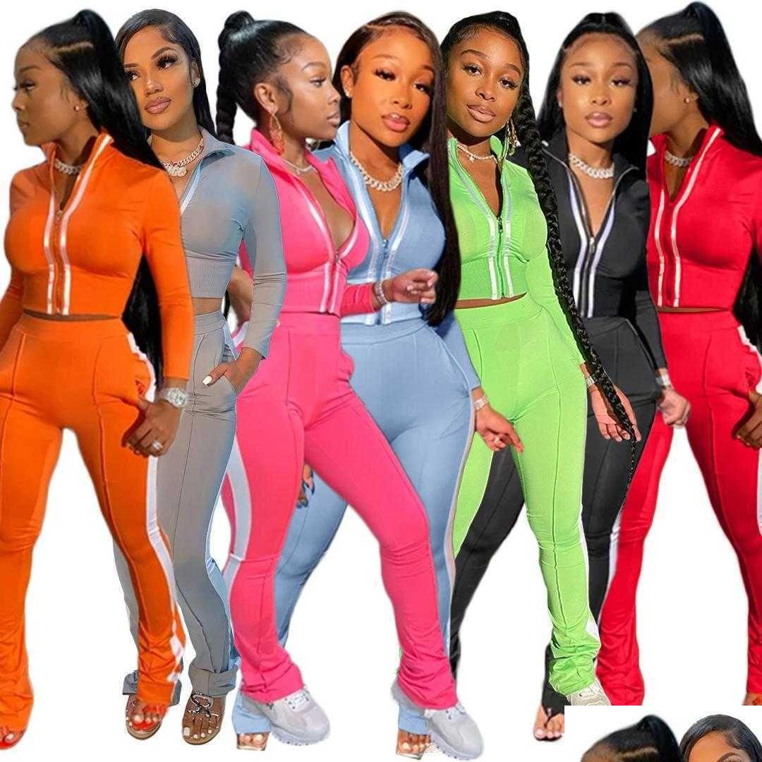 Women'S Two Piece Pants Designer 2022 Womens Tracksuit Strip Long Sleeve Sets 2 Outfits Bodycon Sports Set Dhs Drop Delivery Apparel Dhias, Gray
Women'S Two Piece Pants Designer 2022 Womens Tracksuit Strip Long Sleeve Sets 2 Outfits Bodycon Sports Set Dhs Drop Delivery Apparel Dhias, Gray