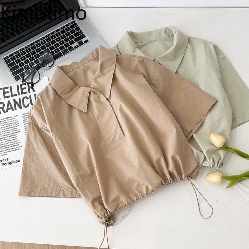 Women's Blouses Kimotimo Women Tops 2023 Summer Lapel Loose Drawstring Waist Shirts Crop Top Korean Casual Solid All Match Short Sleeve, Khaki
Women's Blouses Kimotimo Women Tops 2023 Summer Lapel Loose Drawstring Waist Shirts Crop Top Korean Casual Solid All Match Short Sleeve, Khaki