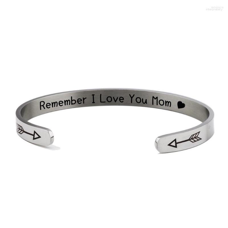 Bangle Stainless Steel C-shaped Open Remember I Love You Mom Mother's Day Gift Jewelry
Bangle Stainless Steel C-shaped Open Remember I Love You Mom Mother's Day Gift Jewelry