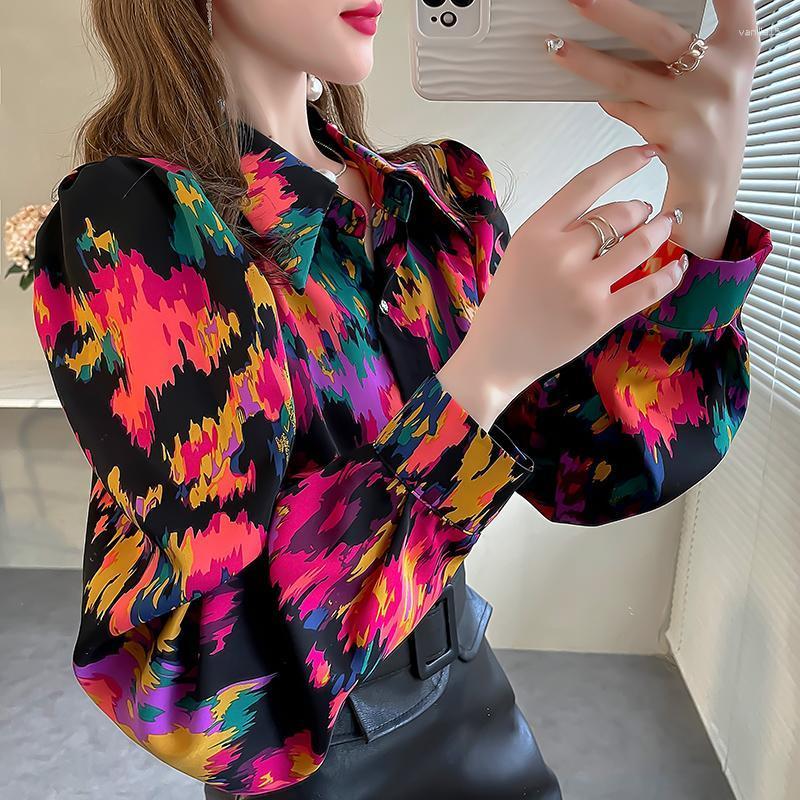 Women's Blouses Women 2023 Spring Fashion Loose Flower Print Shirts Female Lapel Chiffon Ladies Long Sleeve Casual T93, Red
Women's Blouses Women 2023 Spring Fashion Loose Flower Print Shirts Female Lapel Chiffon Ladies Long Sleeve Casual T93, Red