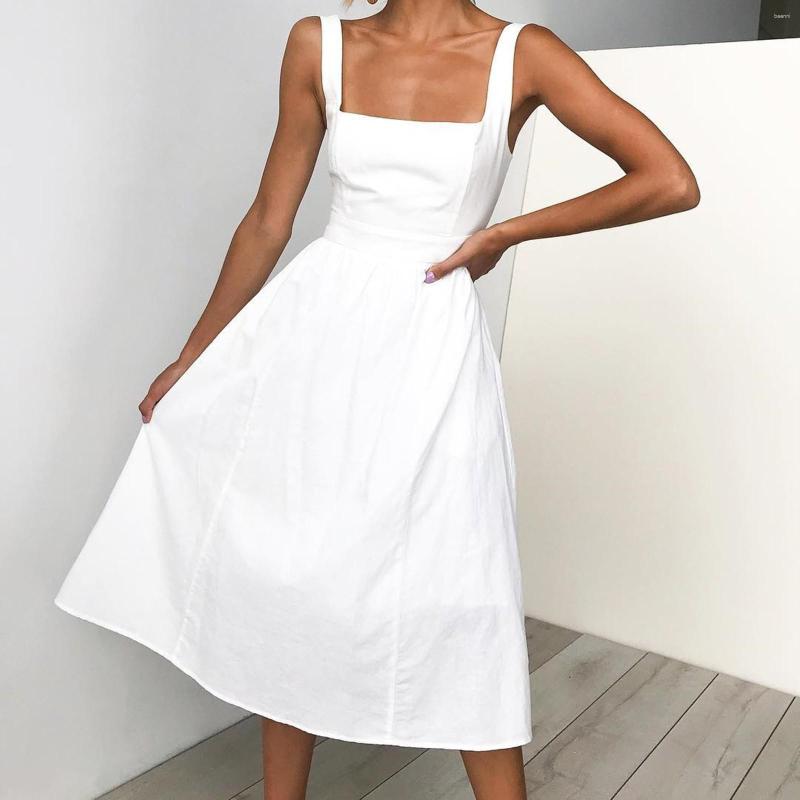 Casual Dresses Women Sexy Backless A-line 2023 Fashion Spaghetti Strap Summer Beach Dress Solid Color Sling Midi Vestidos, Black
Casual Dresses Women Sexy Backless A-line 2023 Fashion Spaghetti Strap Summer Beach Dress Solid Color Sling Midi Vestidos, Black