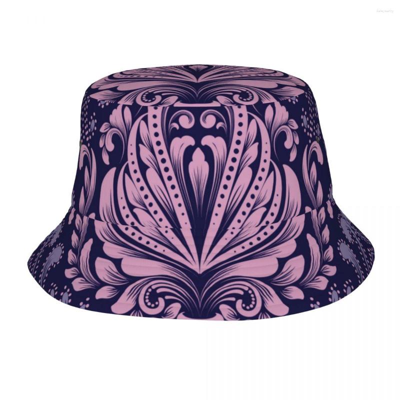 Berets Damask Classical Floral Purple Bucket Hat Summer Hats Fisherman Foldable Women Men Sunscreen Shade Caps, Black
Berets Damask Classical Floral Purple Bucket Hat Summer Hats Fisherman Foldable Women Men Sunscreen Shade Caps, Black