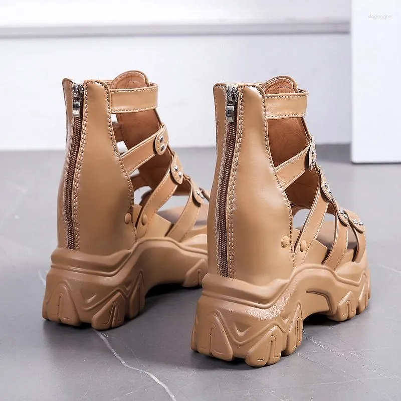 Sandals Women Thick Bottom Gladiator Shoes Woman Chunky Sneakers High Platform Hollow Out 11CM Wedge Heels Beach Sandalias, White
Sandals Women Thick Bottom Gladiator Shoes Woman Chunky Sneakers High Platform Hollow Out 11CM Wedge Heels Beach Sandalias, White