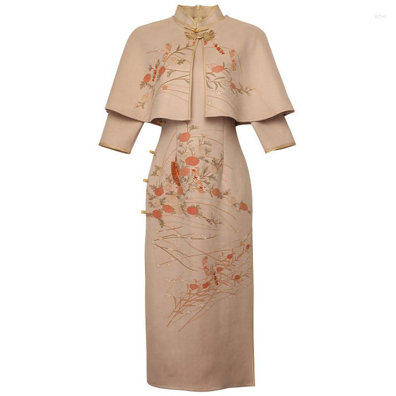 Casual Dresses Suede Cheongsam Long Sleeve Retro Shawl Dress Chinese Style Sexy For Women Party Vintage Elegant Clothing, Beige
Casual Dresses Suede Cheongsam Long Sleeve Retro Shawl Dress Chinese Style Sexy For Women Party Vintage Elegant Clothing, Beige