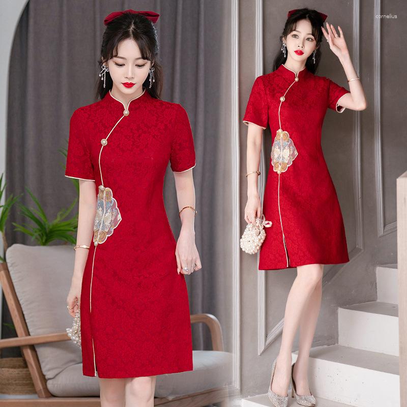 Ethnic Clothing FZSLCYIYI Summer Chinese Style Retro Traditional Dress Lace Modified Short Sleeve Cheongsam For Women
Ethnic Clothing FZSLCYIYI Summer Chinese Style Retro Traditional Dress Lace Modified Short Sleeve Cheongsam For Women