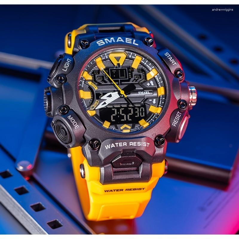 Wristwatches SMAEL Men's Watch Outdoor Sports Street Fashion Trendy Cool Waterproof Large Dial Personality Boy, Black golden
Wristwatches SMAEL Men's Watch Outdoor Sports Street Fashion Trendy Cool Waterproof Large Dial Personality Boy, Black golden