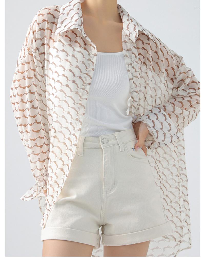 Women's Blouses Summer Casual Shirts Chiffon Long Sleeve Sun Protection For Women Print Color Korea Stylish Classic Loose Female Blouse, Khaki
Women's Blouses Summer Casual Shirts Chiffon Long Sleeve Sun Protection For Women Print Color Korea Stylish Classic Loose Female Blouse, Khaki