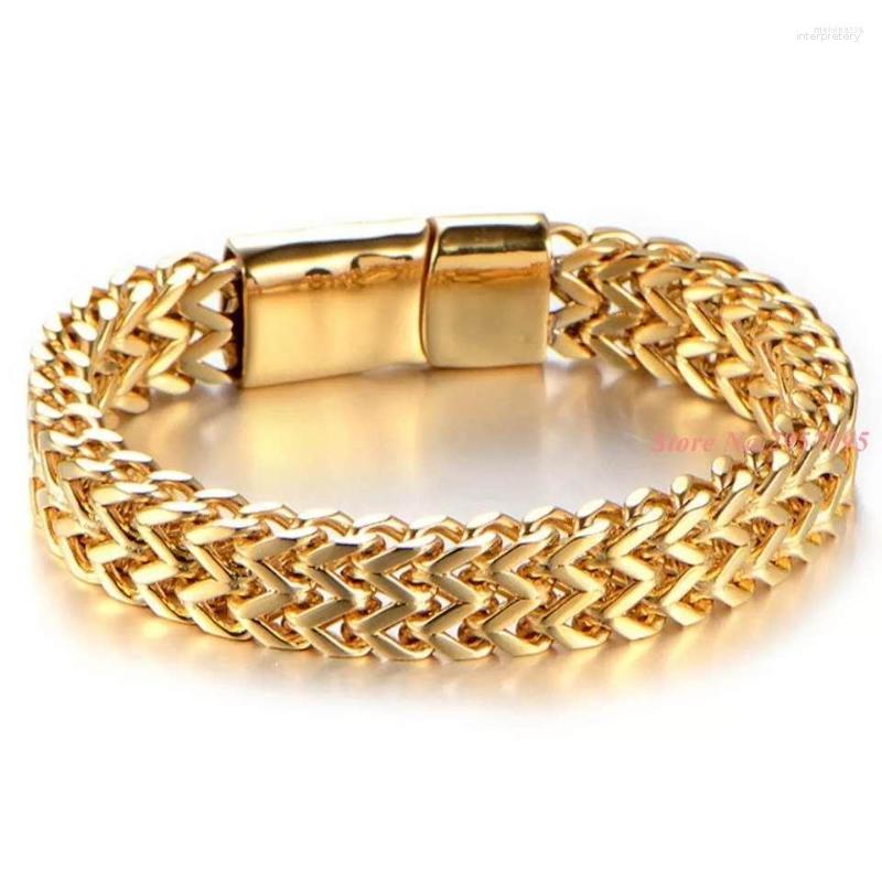 Link Bracelets 10mm Wide 316L Gold Stainless Steel Men's Bracelet Magnetic Buckle Male Jewelry Vintage Fashion Hiphop Punk Hand Chain
Link Bracelets 10mm Wide 316L Gold Stainless Steel Men's Bracelet Magnetic Buckle Male Jewelry Vintage Fashion Hiphop Punk Hand Chain