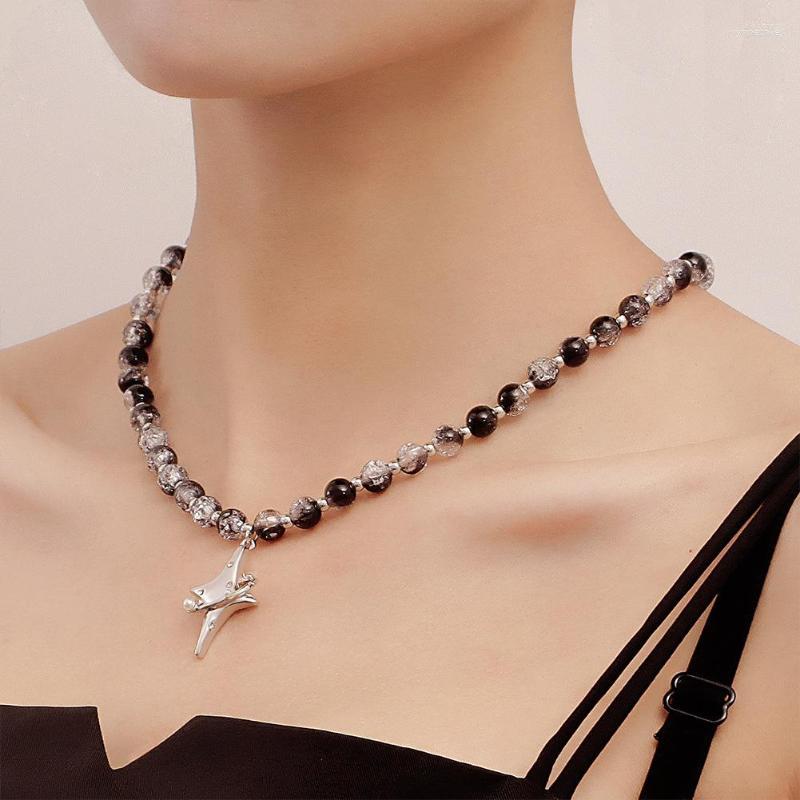 Pendant Necklaces Punk Star Vintage Pearl Necklace Women Asymmetric Black White Imitation Stainless Steel Jewelry
Pendant Necklaces Punk Star Vintage Pearl Necklace Women Asymmetric Black White Imitation Stainless Steel Jewelry