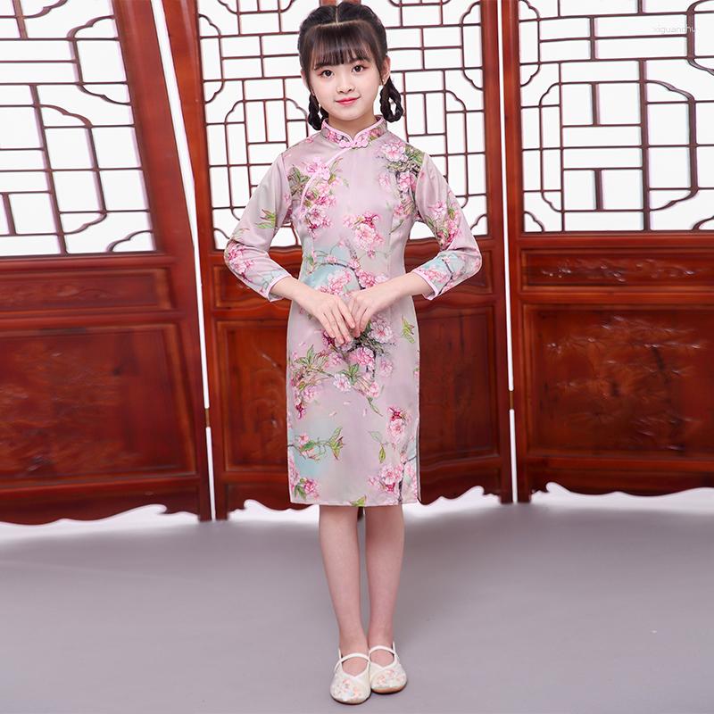 Ethnic Clothing Flower Chinese Traditional Dress Girls Cheongsam Qipao Style Cute Baby The Spring Festival Party Long Sleeve Dresses
Ethnic Clothing Flower Chinese Traditional Dress Girls Cheongsam Qipao Style Cute Baby The Spring Festival Party Long Sleeve Dresses