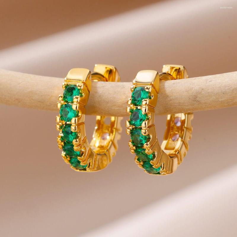 Stud Earrings Stainless Steel For Women Green Zircon Crystal Circle Hoop Luxury Pierce 2023 Trend Wedding Party Jewelry
Stud Earrings Stainless Steel For Women Green Zircon Crystal Circle Hoop Luxury Pierce 2023 Trend Wedding Party Jewelry