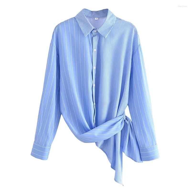 Women's Blouses Summer Fashion Women's Temperament Casual Versatility Lapels Long Sleeves Asymmetric Hem Striped Shirt, Blue
Women's Blouses Summer Fashion Women's Temperament Casual Versatility Lapels Long Sleeves Asymmetric Hem Striped Shirt, Blue