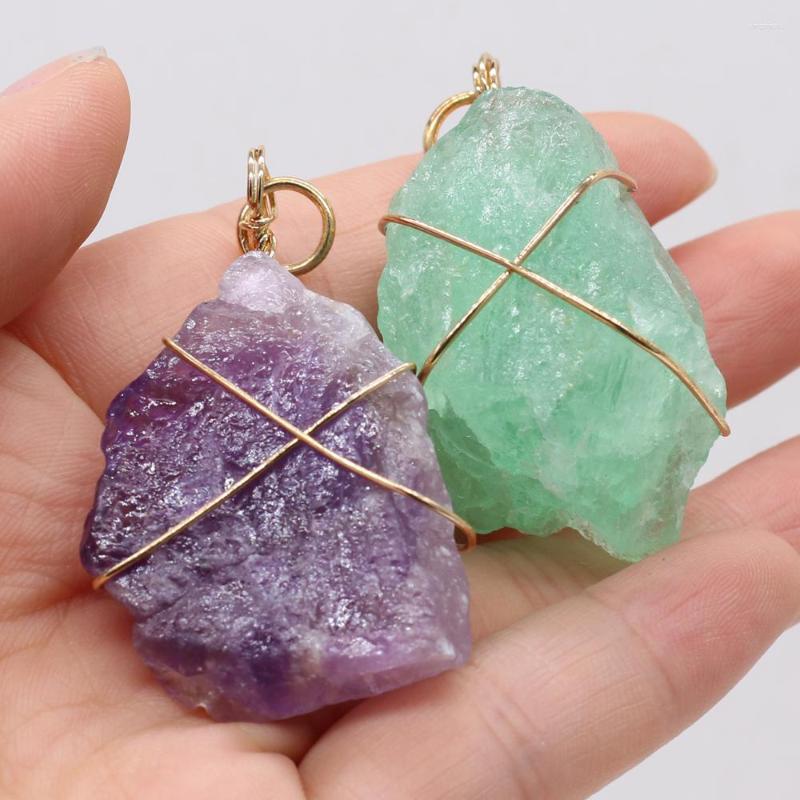 Pendant Necklaces Natural Stone Purple Green Quartz Copper Wire Wrapped Irregular Crystal Bud Pendants For Jewelry Marking
Pendant Necklaces Natural Stone Purple Green Quartz Copper Wire Wrapped Irregular Crystal Bud Pendants For Jewelry Marking