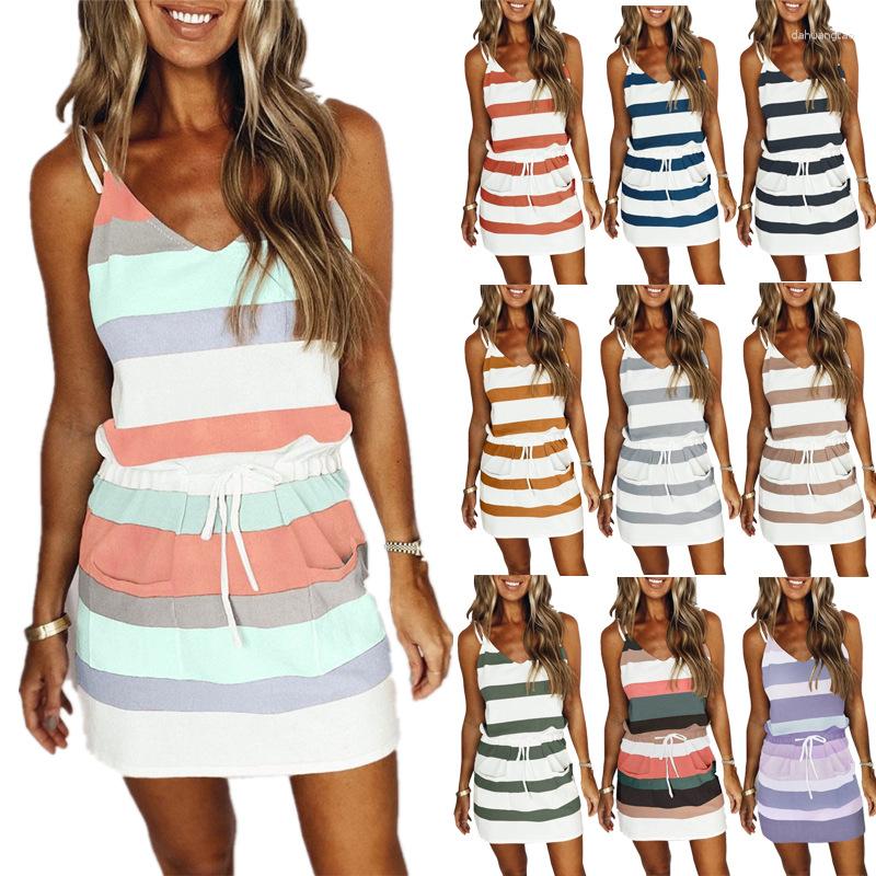 Casual Dresses 2023 Style Women's Dress With Drawstring Color Sling Comfortable Striped Print, Dark blue
Casual Dresses 2023 Style Women's Dress With Drawstring Color Sling Comfortable Striped Print, Dark blue