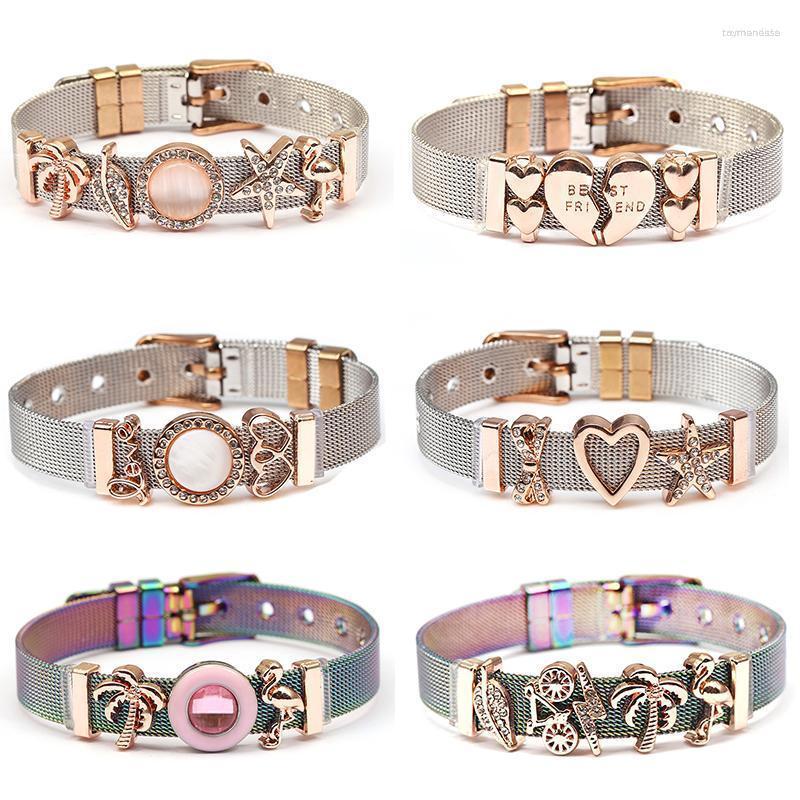 Charm Bracelets Jewelry Colorful Stainless Steel Mesh Bracelet Bangles With Gold Slide Charms Fine As Wife Lover Friend Gift Raym22
Charm Bracelets Jewelry Colorful Stainless Steel Mesh Bracelet Bangles With Gold Slide Charms Fine As Wife Lover Friend Gift Raym22