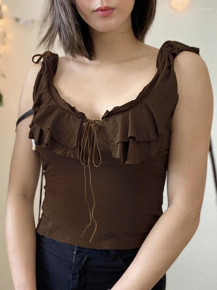 Women' Tanks Y2k Crop Top Gyaru Halter Strap Sexy Tank Tops For Women 2023 Summer Clothes Fashion U-neck Vintage Sleeveless T Shirt, Brown
Women' Tanks Y2k Crop Top Gyaru Halter Strap Sexy Tank Tops For Women 2023 Summer Clothes Fashion U-neck Vintage Sleeveless T Shirt, Brown