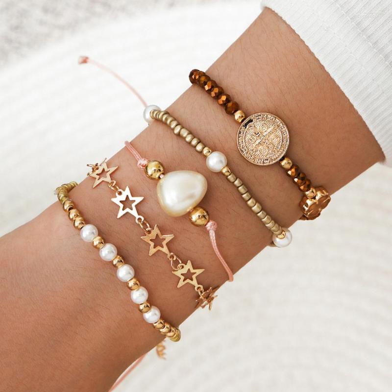 Strand Star Coins Bohemian Bead Faux Pearl Bracelet Set For Women Fashion Jewerly Femme Gift AM3289 
Strand Star Coins Bohemian Bead Faux Pearl Bracelet Set For Women Fashion Jewerly Femme Gift AM3289