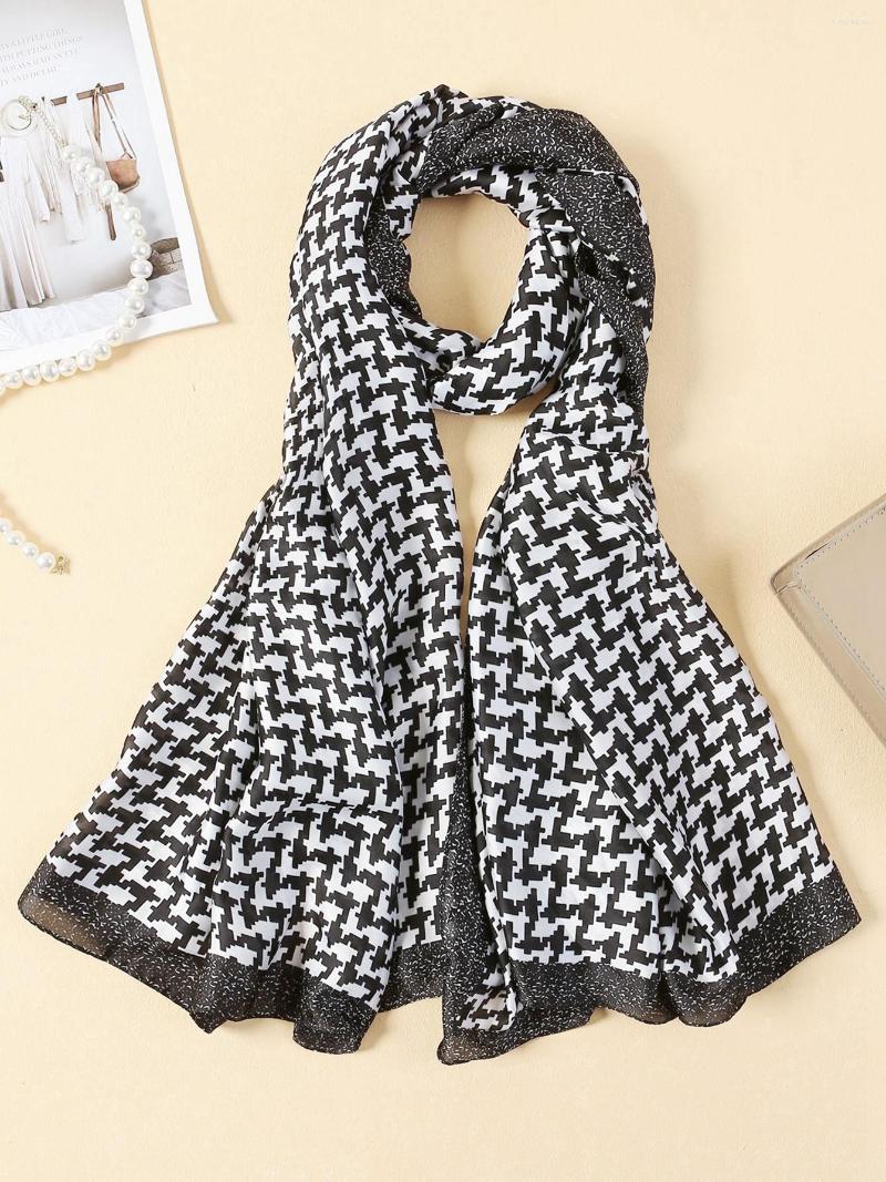 Scarves Printing Black White Color Houndstooth Muslim Hijab Silk Stain Scarf Women Designer Casual Shawls And Scarfs YD0834
Scarves Printing Black White Color Houndstooth Muslim Hijab Silk Stain Scarf Women Designer Casual Shawls And Scarfs YD0834