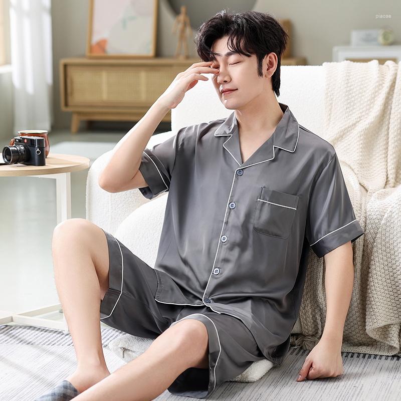 Men's Sleepwear Summer Solid Color Pajamas Set Mens Big Yards Silk Satin Pyjamas Male Short Sleeve Shorts Nightgown Chinese, Tm29001
Men's Sleepwear Summer Solid Color Pajamas Set Mens Big Yards Silk Satin Pyjamas Male Short Sleeve Shorts Nightgown Chinese, Tm29001