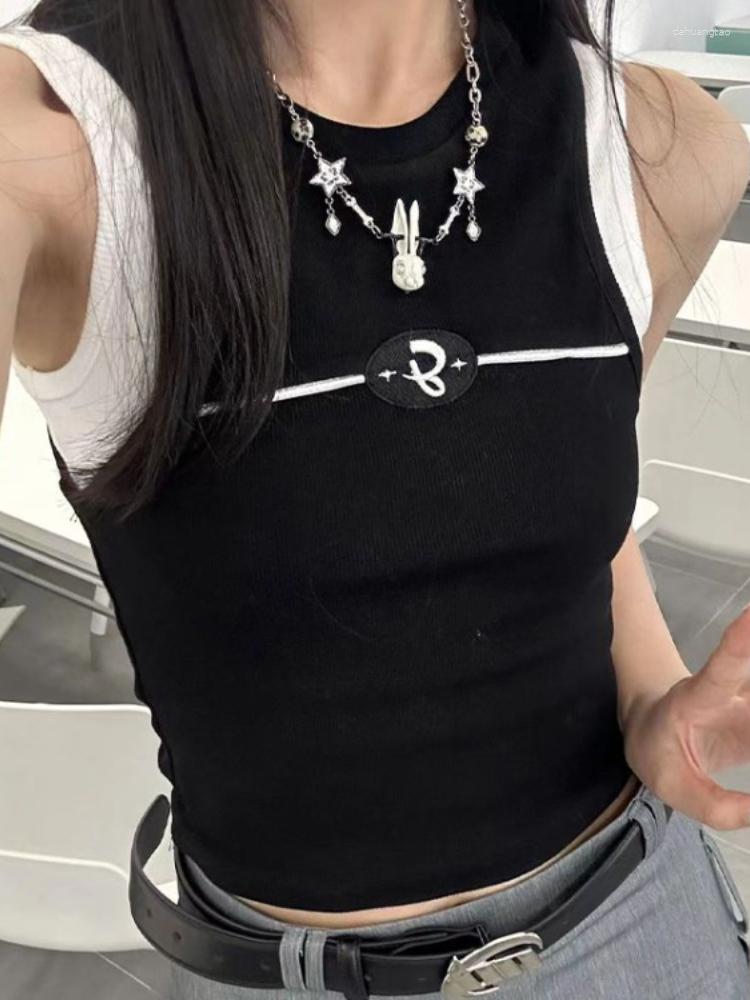 Women' Tanks Summer Personality Y2k Aesthetic Women Fake Two Pieces Grunge Tank Tops Fashion Contrast Color Streetwear Crop Top, Black
Women' Tanks Summer Personality Y2k Aesthetic Women Fake Two Pieces Grunge Tank Tops Fashion Contrast Color Streetwear Crop Top, Black