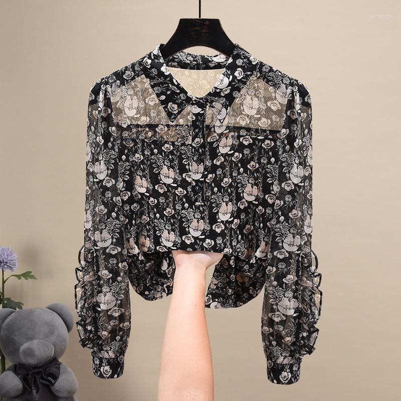 Women's Blouses French Versatile Shirt Blouse Women 2023 Fall Casual Loose Lace Long Sleeve Vintage Print Temperament Female Top, Black
Women's Blouses French Versatile Shirt Blouse Women 2023 Fall Casual Loose Lace Long Sleeve Vintage Print Temperament Female Top, Black