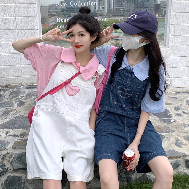 Women' Tracksuits 2023 Wide-legged Denim Shorts Summer College Style Love Embroidery Ageing Loose Student Pants Female Y2K, Two pieces
Women' Tracksuits 2023 Wide-legged Denim Shorts Summer College Style Love Embroidery Ageing Loose Student Pants Female Y2K, Two pieces