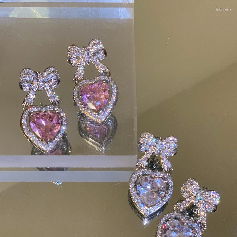 Dangle Earrings Korean Elegant Rhinestone Bowknot Drop For Women Fashion Heart Crystal Pendientes Party Jewelry Gifts
Dangle Earrings Korean Elegant Rhinestone Bowknot Drop For Women Fashion Heart Crystal Pendientes Party Jewelry Gifts