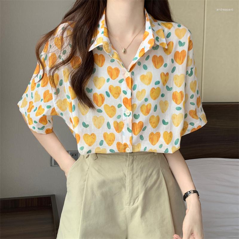 Women' Blouses Summer Elegant Harajuku Cotton Linen Oversized Shirt Short Sleeve Heart Print Loose Tops Casual Tunic Clothing, Blue
Women' Blouses Summer Elegant Harajuku Cotton Linen Oversized Shirt Short Sleeve Heart Print Loose Tops Casual Tunic Clothing, Blue