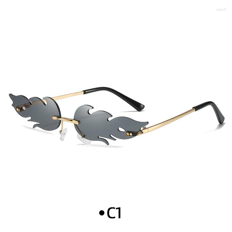 Sunglasses Men's Gray Flame Fashion Party Glasses