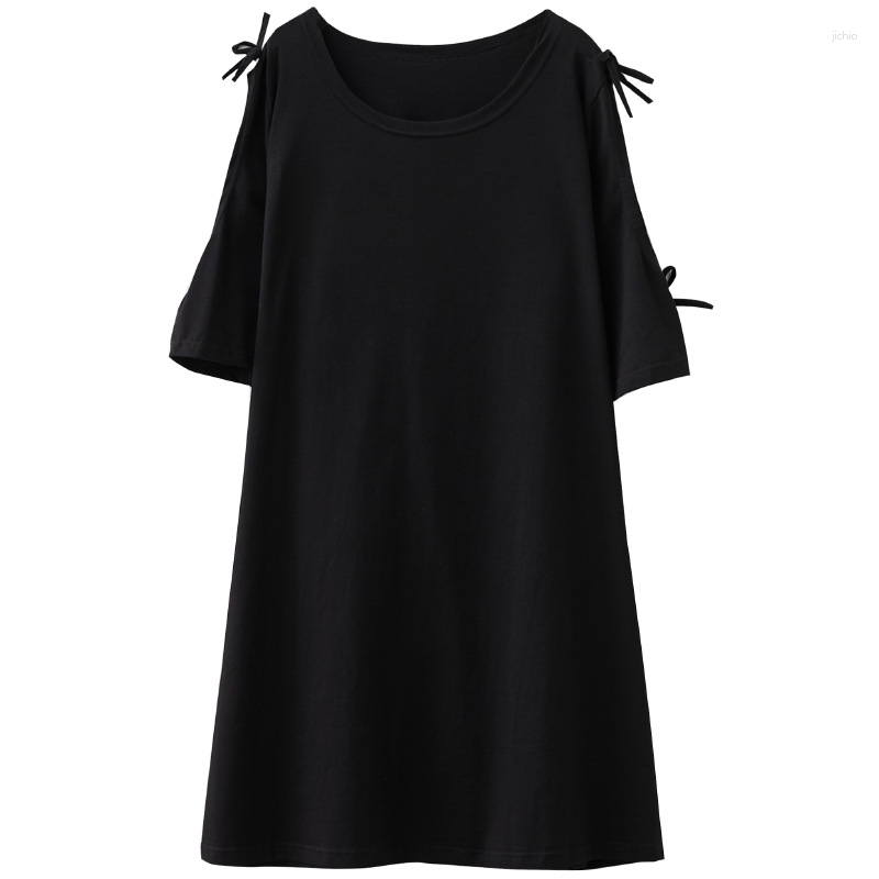 Casual Dresses Extra Large Women's Korean Version Medium Length Loose Covered Belly Round Neck Short Sleeved Off Shoulder T-shirt Dress, Black
Casual Dresses Extra Large Women's Korean Version Medium Length Loose Covered Belly Round Neck Short Sleeved Off Shoulder T-shirt Dress, Black