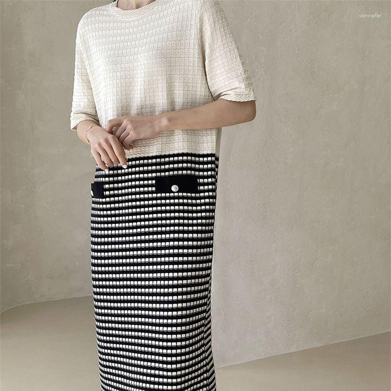 Casual Dresses Summer Knitted Dress Women Korean Fashion Contrast Color Short Sleeve Loose Sweater Elegant Vestidos Overiszed, Black
Casual Dresses Summer Knitted Dress Women Korean Fashion Contrast Color Short Sleeve Loose Sweater Elegant Vestidos Overiszed, Black