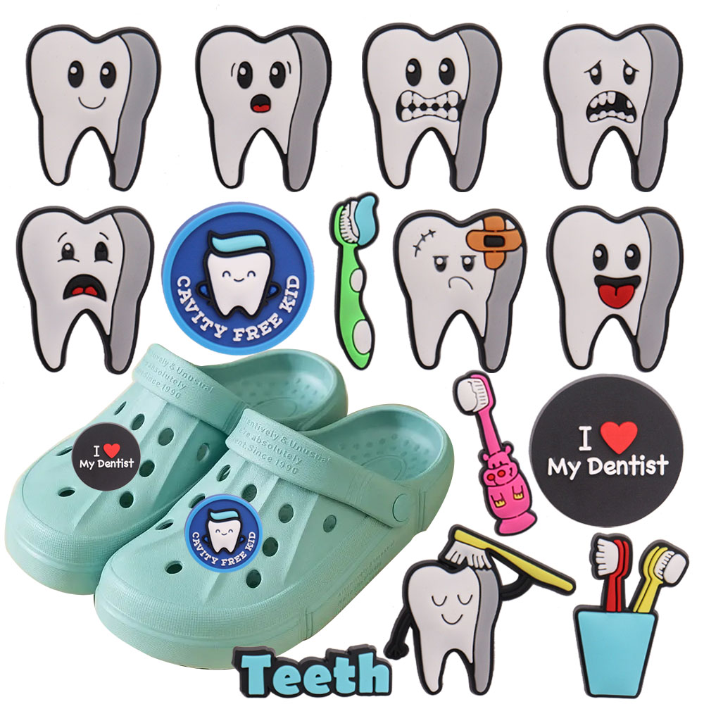 Protect Tooth Shoe Charms Dental Health Toothbrush PVC Garden Shoe Buckle Clog Decoration Fit Croces Jibz Kids X-mas Gift
Protect Tooth Shoe Charms Dental Health Toothbrush PVC Garden Shoe Buckle Clog Decoration Fit Croces Jibz Kids X-mas Gift