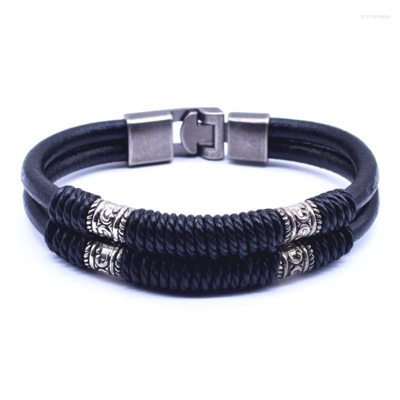 Link Bracelets Chain Wholesale Vintage Men Wristband Jewelry Handmade Winding Rope Double Black Leather Bracelet Gift HommeLink Raym22
Link Bracelets Chain Wholesale Vintage Men Wristband Jewelry Handmade Winding Rope Double Black Leather Bracelet Gift HommeLink Raym22