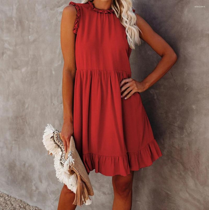 Casual Dresses For Women 2023 Autumn Dress Solid Color Ruffle Neck Waist Sleeveless, Black
Casual Dresses For Women 2023 Autumn Dress Solid Color Ruffle Neck Waist Sleeveless, Black