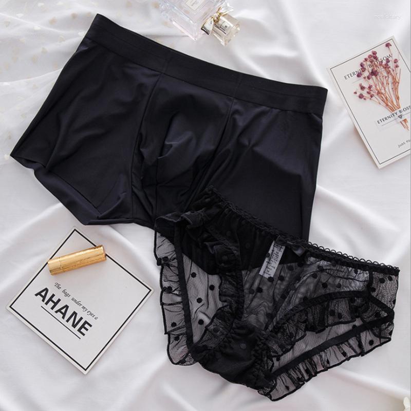 Underpants Sexy Couples Underwear Men Ice Silk Boxer Shorts Women Lace Lovers Panties Cozy Lingerie, Blue
Underpants Sexy Couples Underwear Men Ice Silk Boxer Shorts Women Lace Lovers Panties Cozy Lingerie, Blue