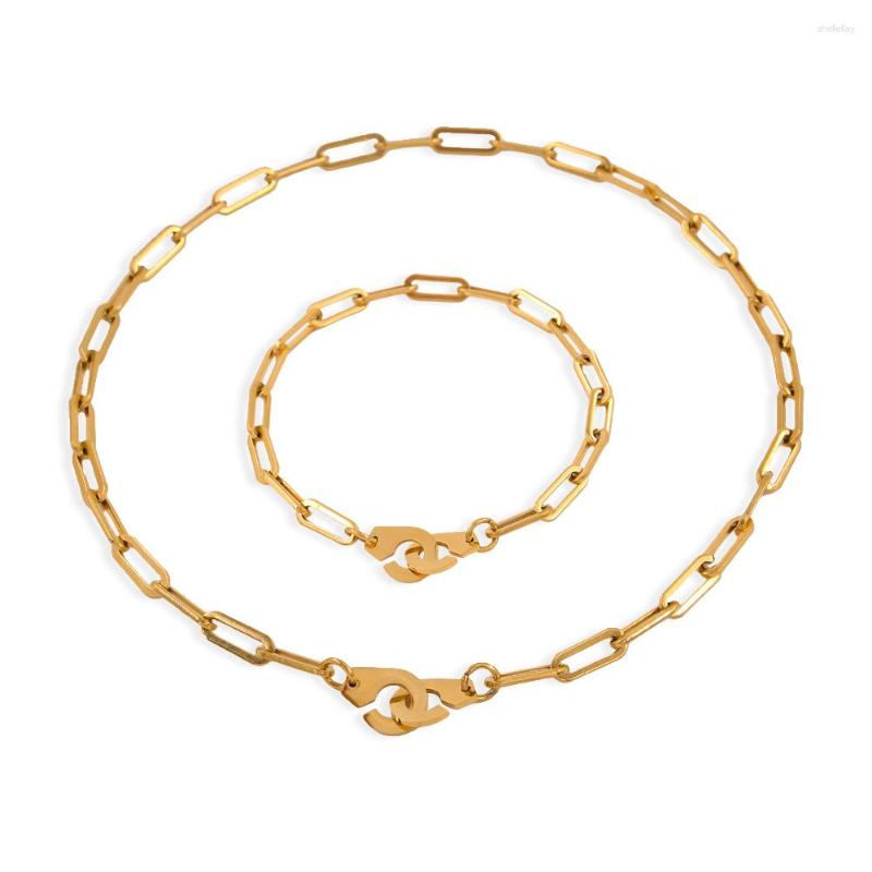 Necklace Earrings Set Quality Waterproof Stainless Steel Symbol Buckle Bracelet For Women's Men's Fashion Collares Summer Everyday, Picture shown
Necklace Earrings Set Quality Waterproof Stainless Steel Symbol Buckle Bracelet For Women's Men's Fashion Collares Summer Everyday, Picture shown