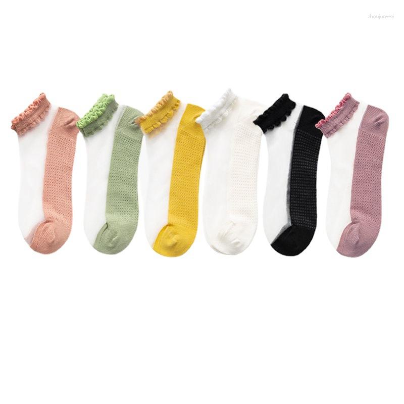 Women Socks Spring/Summer Semitransparent Lace Floor For Casual Versatile Ruffle Edge Breathable Boat, Black
Women Socks Spring/Summer Semitransparent Lace Floor For Casual Versatile Ruffle Edge Breathable Boat, Black