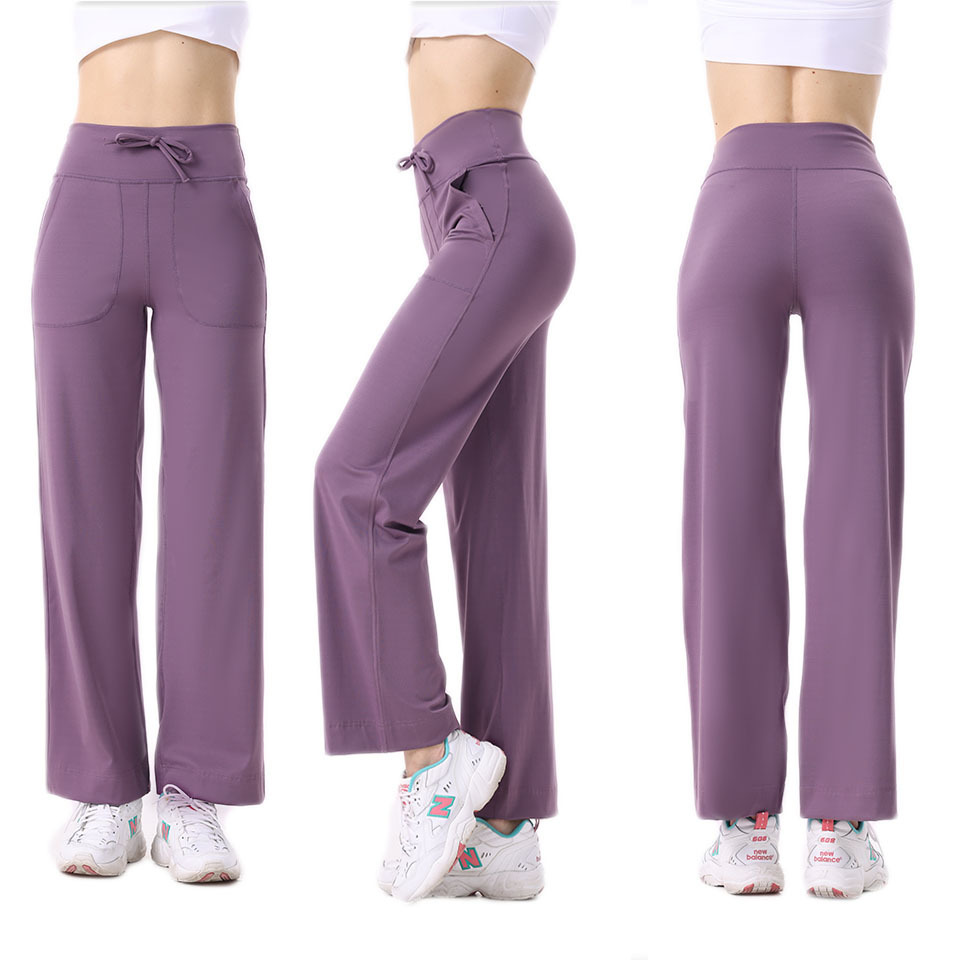Women's pants Women's pants with straight tube high waist drawstring loose fit small wide leg slimming exercise and fitness Yoga Pants Yoga 
