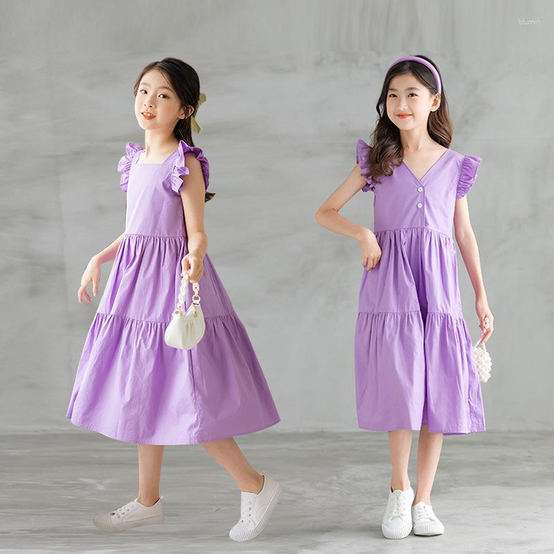 Girl Dresses Summer Girls' Princess Dress Purple Double Wear Korean Ruffled Off Shoulder Sleeves
Girl Dresses Summer Girls' Princess Dress Purple Double Wear Korean Ruffled Off Shoulder Sleeves