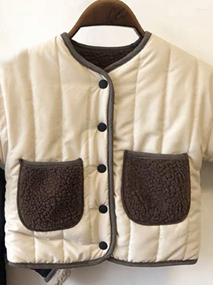 Jackets 2023 Autumn And Winter Boys Girls Lamb Wool Reversible Jacket Single-breasted Round Neck Cotton Clothes, Beige
Jackets 2023 Autumn And Winter Boys Girls Lamb Wool Reversible Jacket Single-breasted Round Neck Cotton Clothes, Beige
