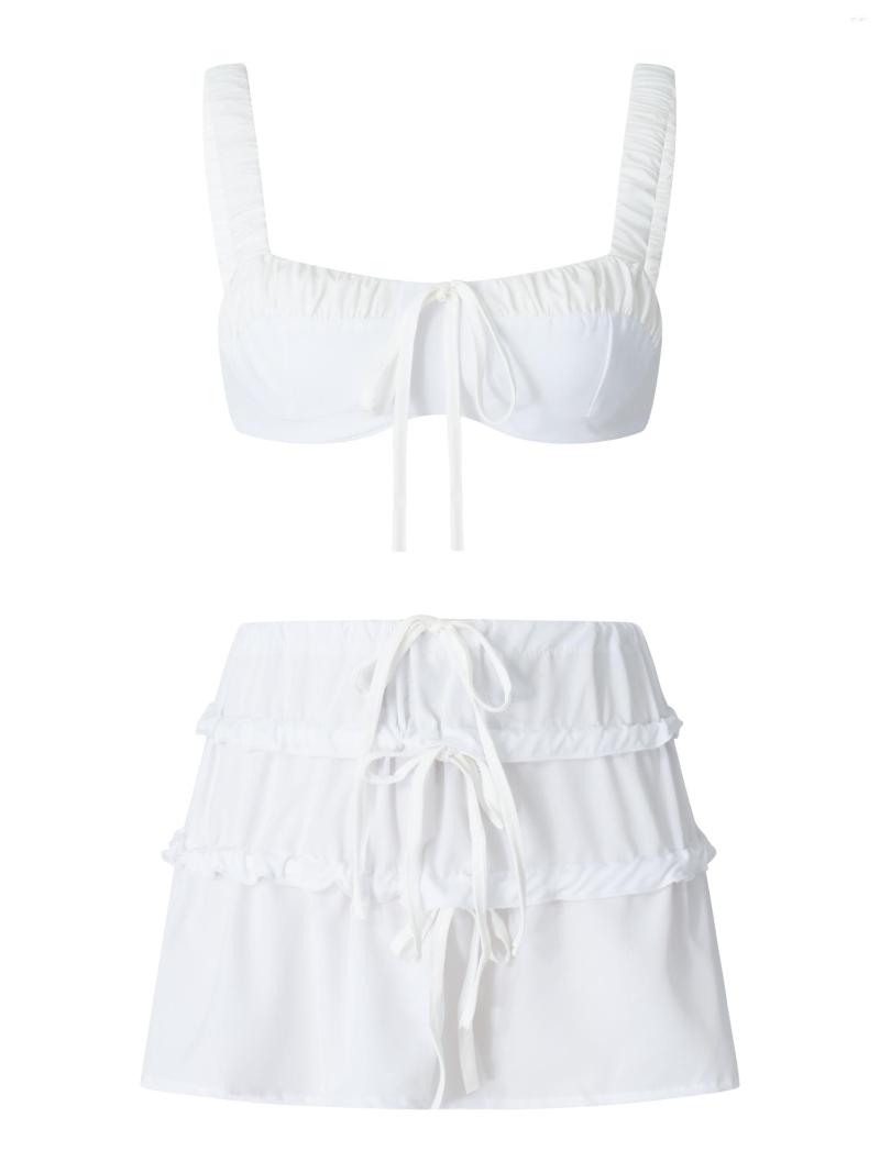Women' Tanks Women Ruffle 2 Piece Skirt Sets Y2k Plated Bra Vest Tops Bodycon Mini A-Line Pleated Short Summer Suit (White M
Women' Tanks Women Ruffle 2 Piece Skirt Sets Y2k Plated Bra Vest Tops Bodycon Mini A-Line Pleated Short Summer Suit (White M