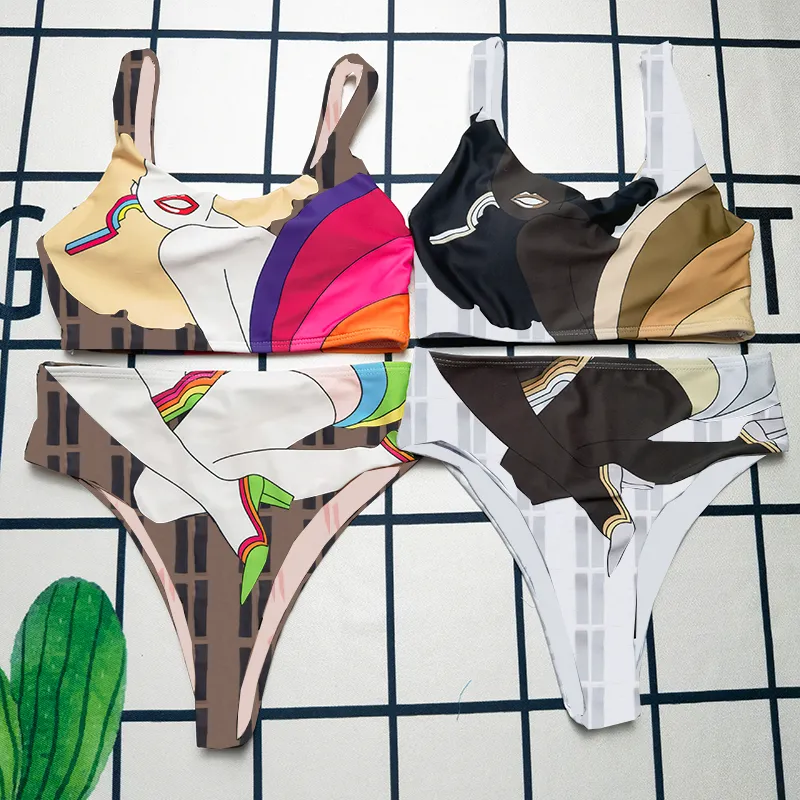 Designer bikini swimsuit Punk Style Women Swimwear Summer Elastic Bikini Sets Ladies Brand Print Swimsuits, Brown
Designer bikini swimsuit Punk Style Women Swimwear Summer Elastic Bikini Sets Ladies Brand Print Swimsuits, Brown
