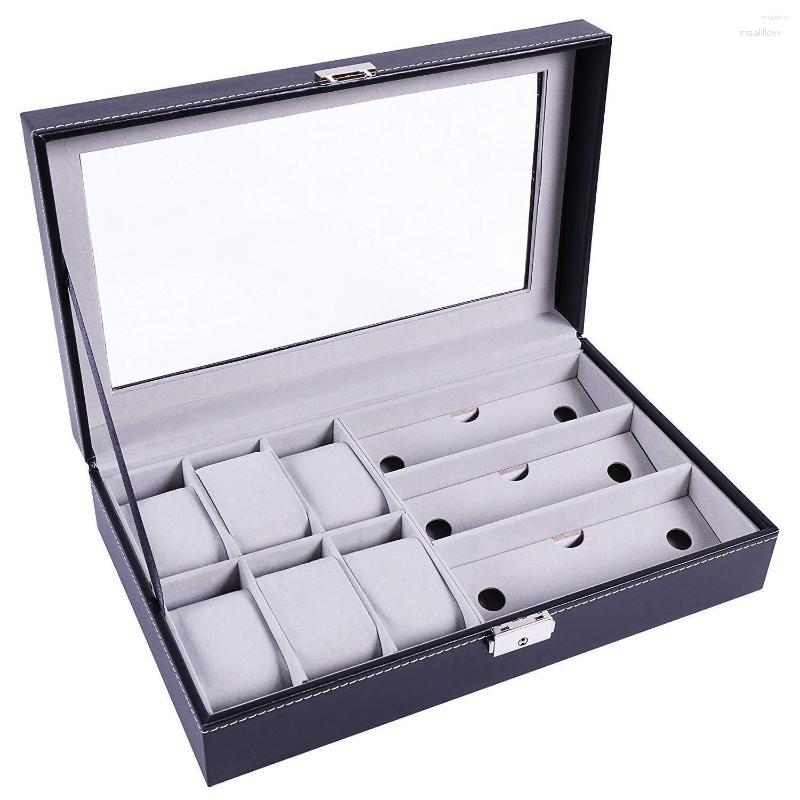 Watch Boxes PU Leather Box Holder For Watches Men Glass Top Glasses Jewelry Organizer Multi-Grids
Watch Boxes PU Leather Box Holder For Watches Men Glass Top Glasses Jewelry Organizer Multi-Grids